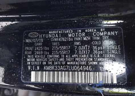 2020 Hyundai Kona Electric Limited from USA, damaged, VIN KM8K33AG7LU064946